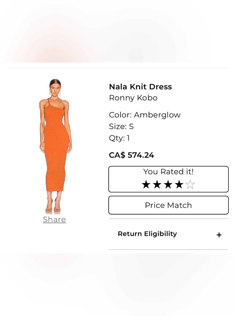 Ronny Kobo Collection Nala Knit Dress in Amberglow